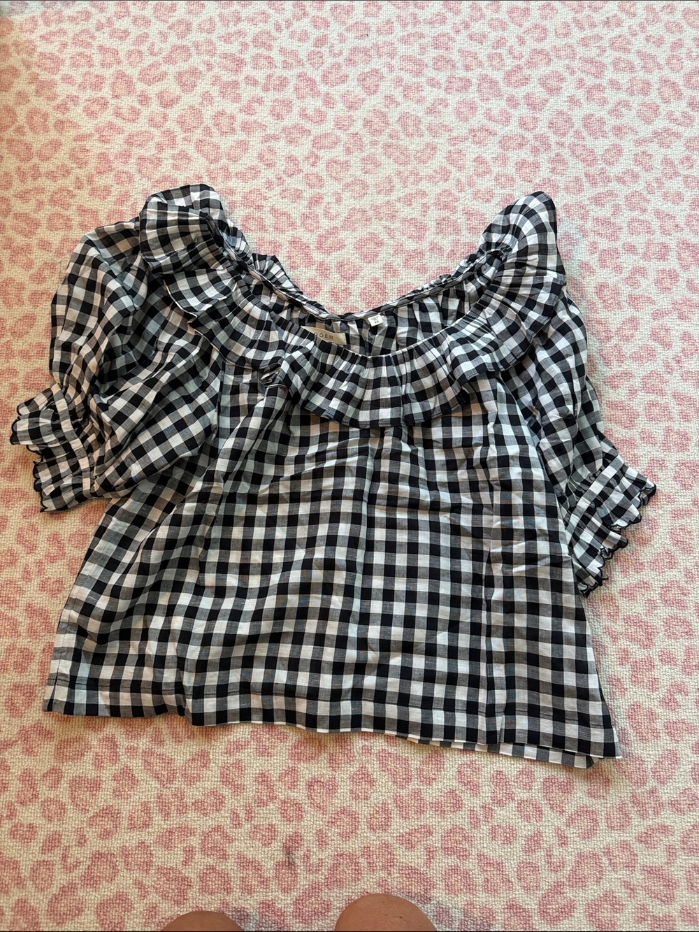 Doen Samara Gingham Ruffled Top
